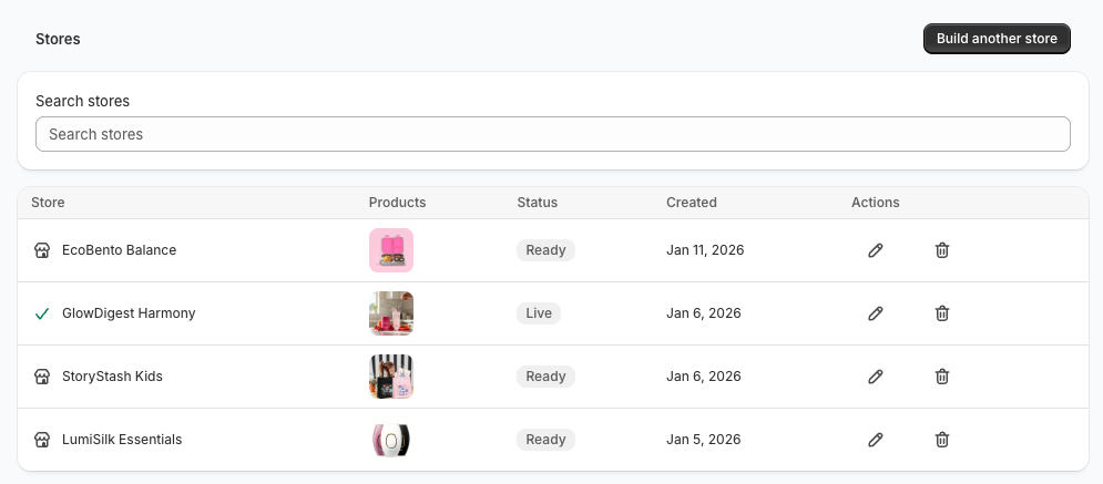 Stores Preview